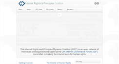 Desktop Screenshot of internetrightsandprinciples.org